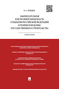 Законодательная и исполнительная власть субъектов РФ в теории и практике государственного строительства. Монография