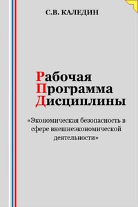 Рабочая программа дисциплины «Экономическая безопасность в сфере внешнеэкономической деятельности»