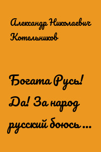 Богата Русь! Да! За народ русский боюсь …