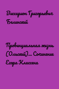 Провинциальная жизнь (Ольский)… Сочинение Егора Классена