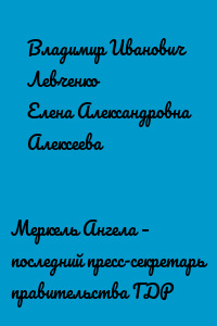 Меркель Ангела – последний пресс-секретарь правительства ГДР