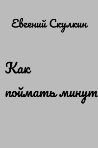 Как поймать минутку…