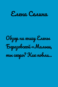 Обзор на книгу Елены Березовской «Малыш, ты скоро? Как повлиять на наступление беременности и родить здорового ребенка»