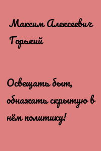 Освещать быт, обнажать скрытую в нём политику!
