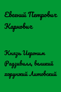 Князь Иероним Радзивилл, великий хорунжий Литовский