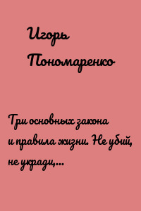 Три основных закона и правила жизни. Не убий, не укради, не лжесвидетельствуй
